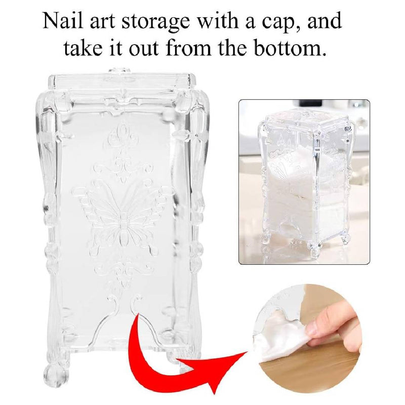 Transparent Acrylic Cotton Pad Nails Storage Box Napkins Container Organizer