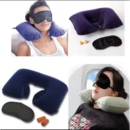 Neck Pillow With Eye Mask Travel Sleeping Comfort Kit