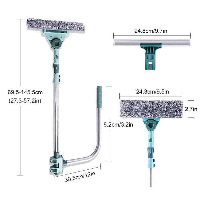 U-Shaped Retractable Glass Scraper Window Cleaner Double-Sided Glass Cleaning Tool High-Altitude