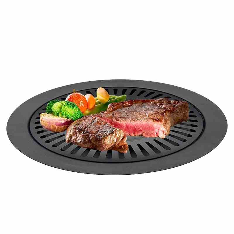 Non-Stick Smokeless Indoor BBQ Grill Stovetop Plate Barbecue Pan