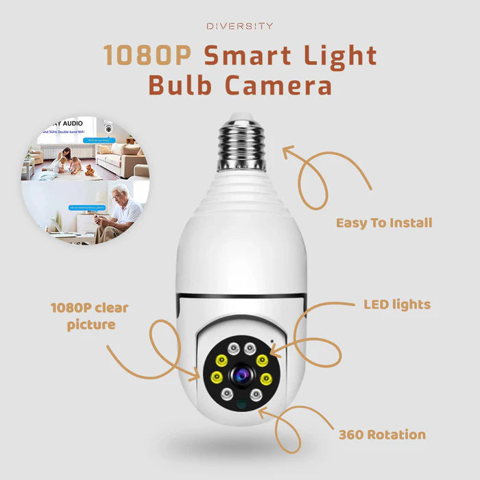 360° Wireless Wifi Panoramic Bulb Camera