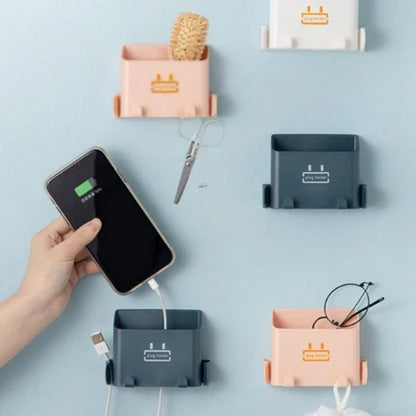 Multipurpose Wall Mounted Storage Box AC Remote Mobile Charging Holder