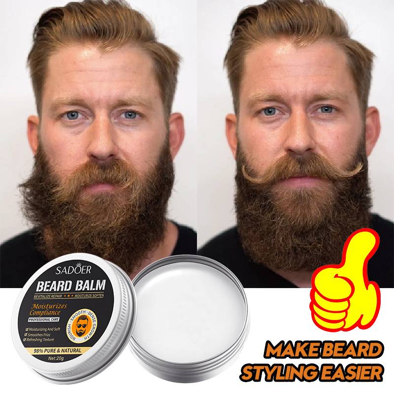 SADOER Men Beard Balm Nourishing Care Cream Revitalize Repair Moisturize Soften Beard Balm 20g