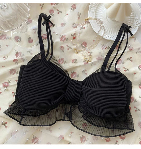 Beautygirl Cute Lace Bow Style Too Soft & Comfy Adjustable Straps Back Closure Bridal Padded Bra