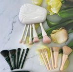 New Elegant 5pcs Shell Mirror Plastic Box Brush Set