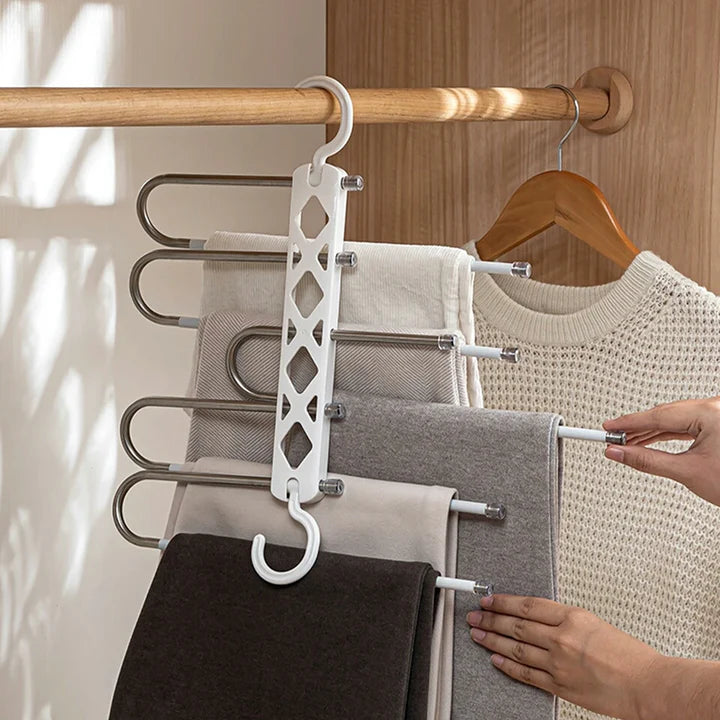 5 in 1 Multi-Layer Stainless Steel Foldable Hangers for Clothes Hanging