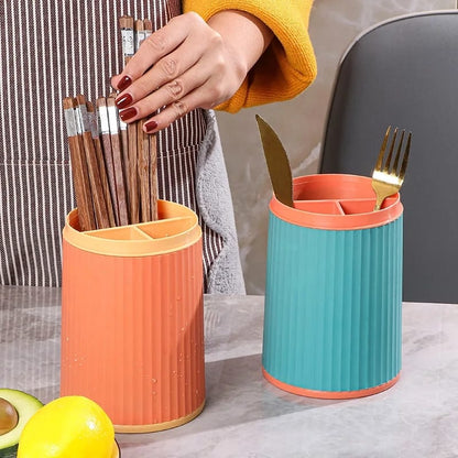 3 Grid Cutlery Holder With Lid