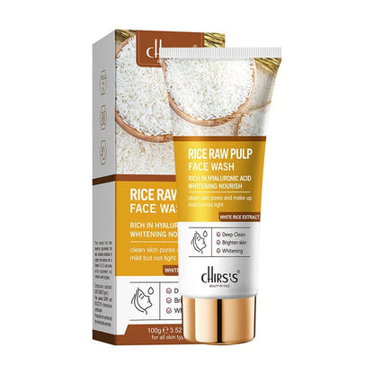 Chirs's 4PCS Rice Raw Pulp Skincare Kit – Brighten, Hydrate & Glow