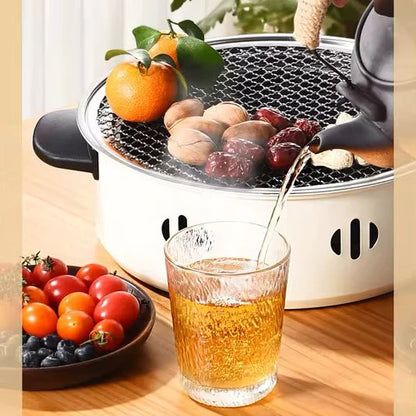 Portable Stainless Steel Barbecue Grill Korean Charcoal Stove Stainless Steel Split BBQ Stove Round Non-stick Barbecue Rack For Outdoor