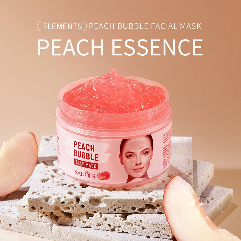 SADOER Peach Bubble Clay Mask Moisturizing Cleansing Facial Mask 100g