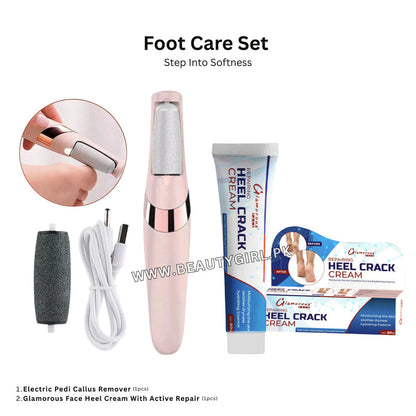 Electric Pedi Callus Remover + Glamorous Face Heel Cream With Active Repair