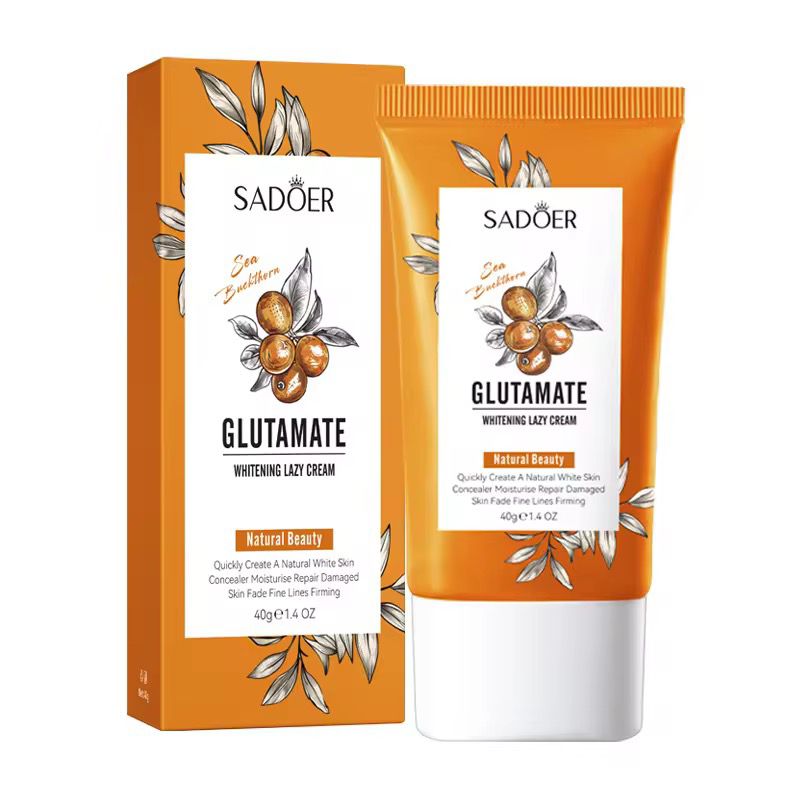 SADOER Face Cream Lotion Sea Buckthorn Glutamate Nourishing Tender Smooth Brightening Lazy Tone Up Cream
