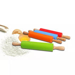 Silicone Dough Roller With Wooden Handle