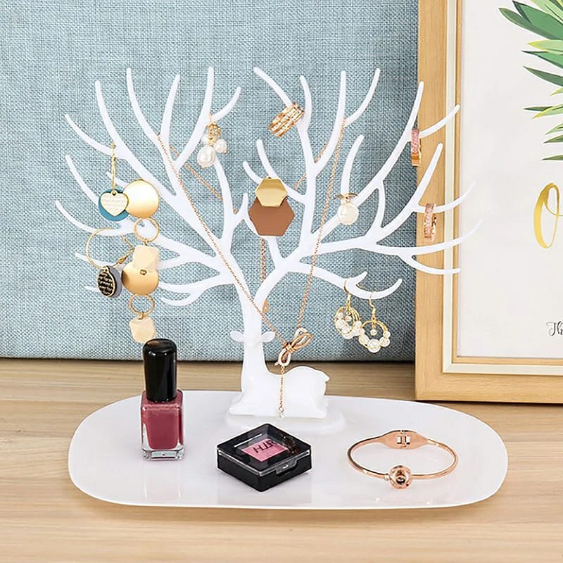 Little Deer Tree Earrings Necklace Ring Pendant Bracelet Jewelry Display Stand Holder Organizer