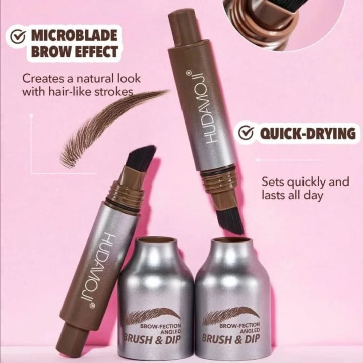 Hudamoji Brow-Fection Angled Eyebrows Brush & Dip Liquid Eyebrow Gel Pen