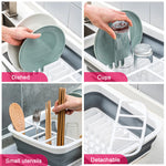 Collapsible Foldable Portable Silicon Basket Dish Washing Drainer Rack