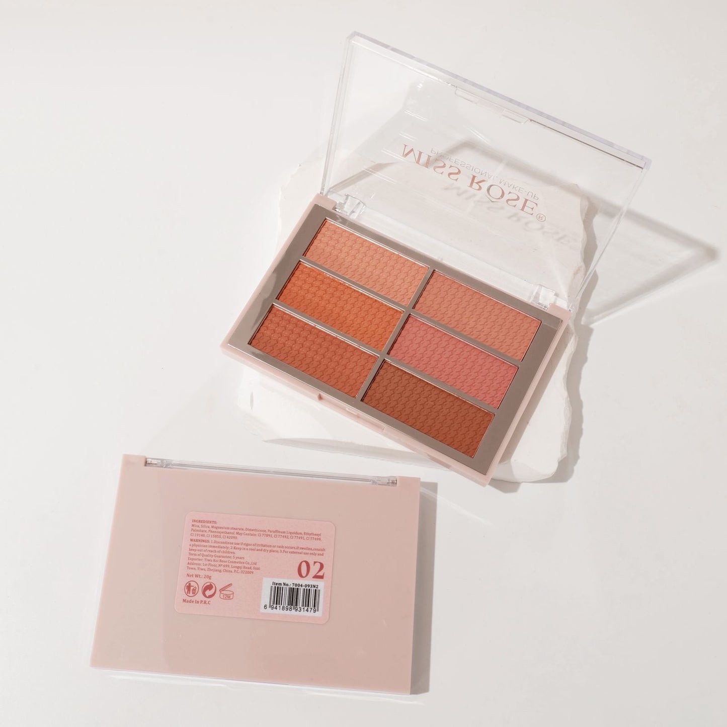 Miss Rose Rubik's Cube Matte Blusher 6 Colors Palette