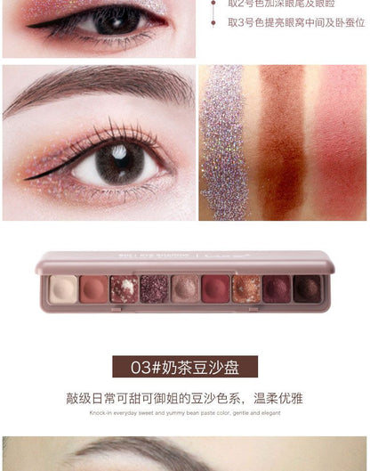 COLOR SIGN 9 Colors Glitter Eye Shadow Palette Shimmer Makeup High Pigment Eyeshadow