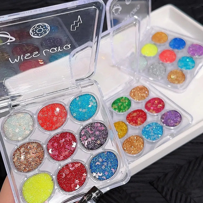 Miss Lara 9 Color Cream Glitter Eyeshadow Palette