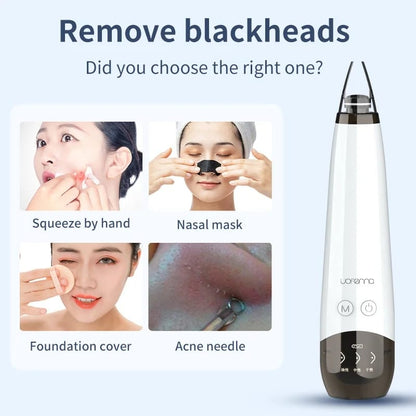 Portable Black Heads Remover Vacuum Pore Facial Cleaner With 6 Replaceable Suction Probes Devices