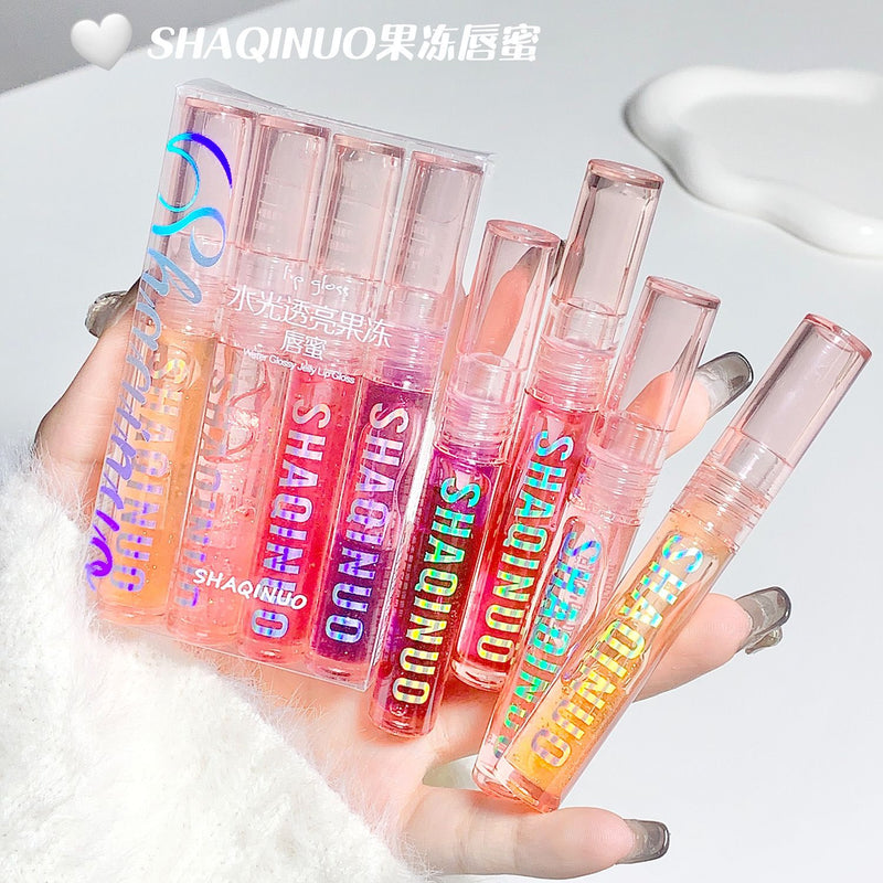 SHAQINUO Hydrating & Plumping Lustrous Jelly Lip Gloss 4pcs Set