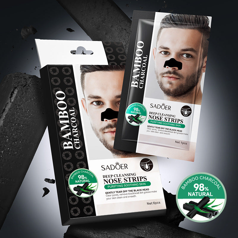 Sadoer Bamboo Charcoal Deep Cleansing Nose Strips 6 Strips in Box