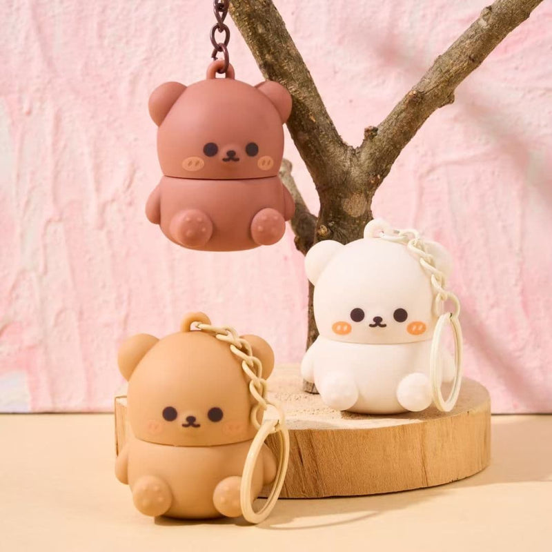 Super Duper Sweet Teddy Bear Keychain Lip Balm