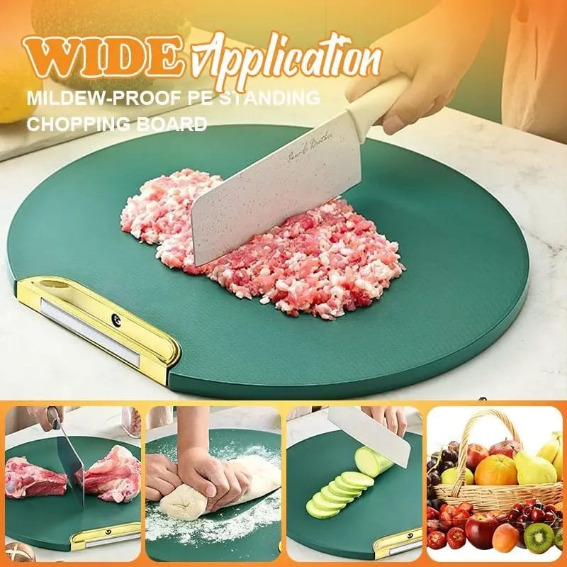 Round Shape Double Sided Cutting Chopping Board With Easy Grip Handle