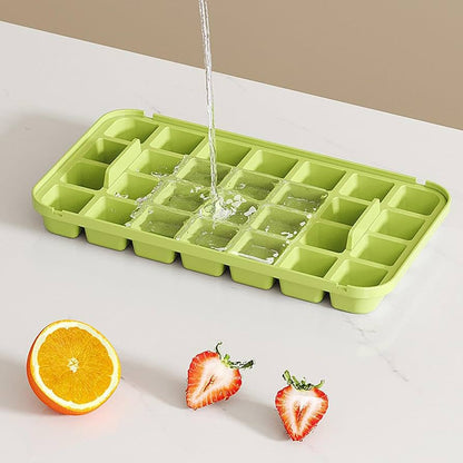 Creative One Button Press Type Double Layer Ice Cube Mold Ice Box With Lid Design Ice Cube Mold Tray