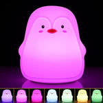 Cute Penguin LED Night Light Bedroom Lamp USB Charging