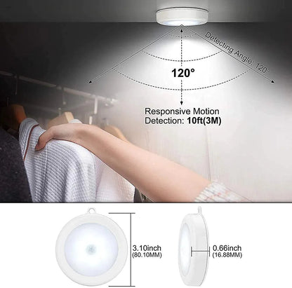 Self Adhesive USB Chargeable Wireless LED Motion Sensor Light With Magnetic Motion Activated