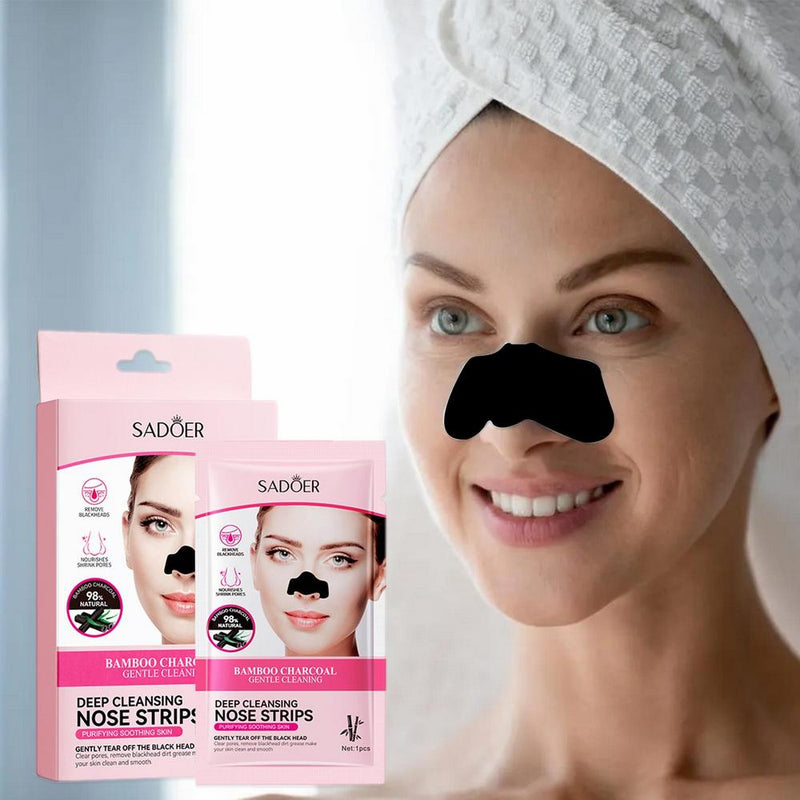 Sadoer Pink Bamboo Charcoal Deep Cleansing Nose Strips 6 Strips in Box