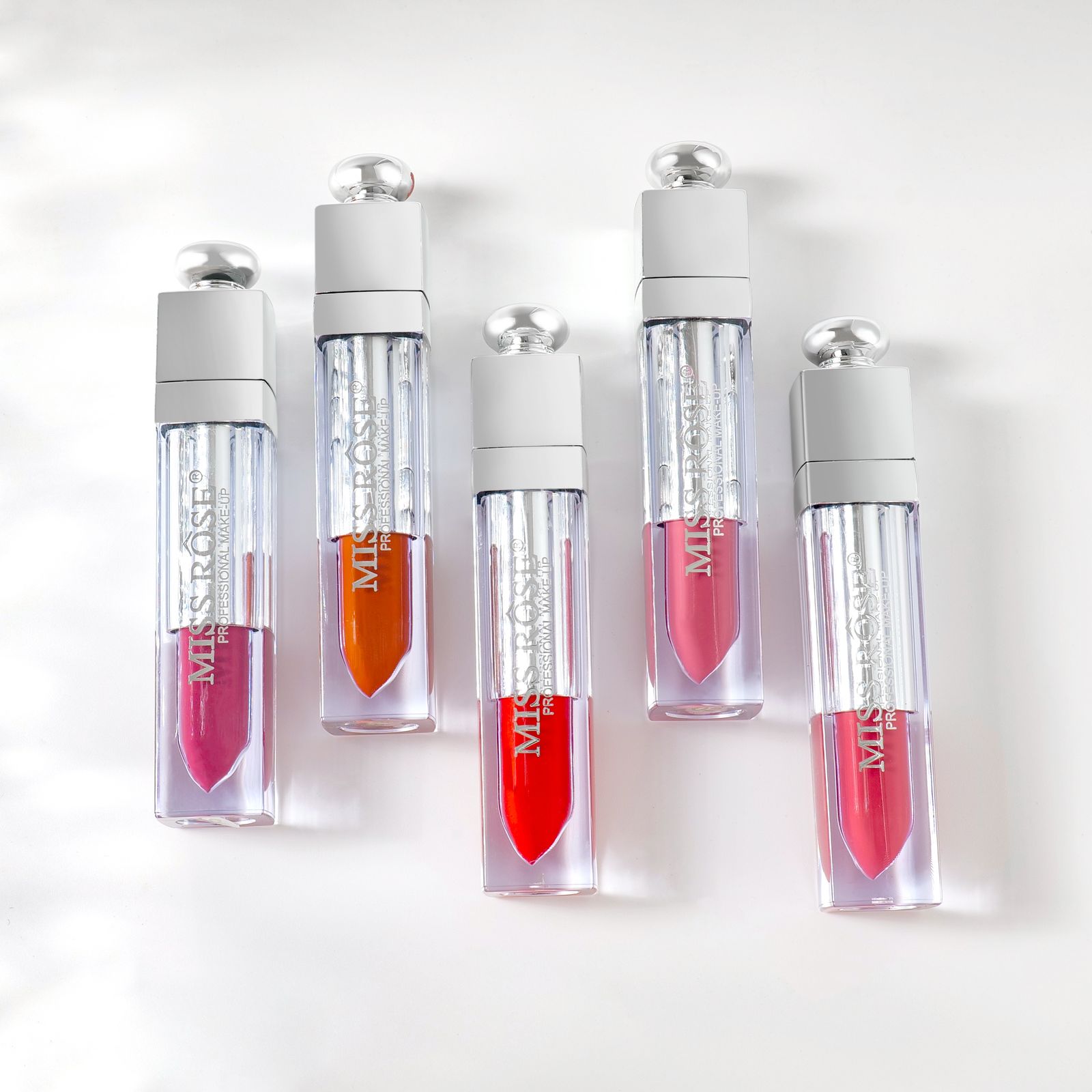 Miss Rose New Silver Angelic Matte Lip Glaze Lip Gloss Pack Of 8Pcs Set