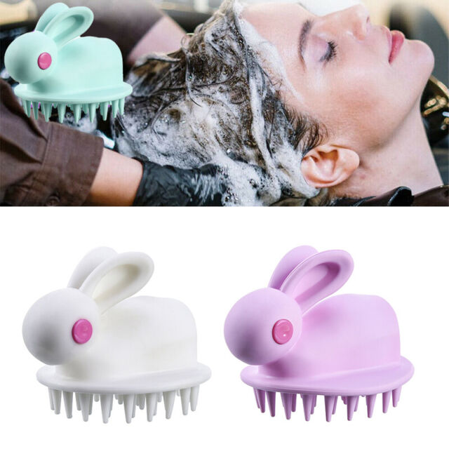 Silicon Cute Rabbit Brush Scalp Massager Comb Shower Head Hair Washing Tool