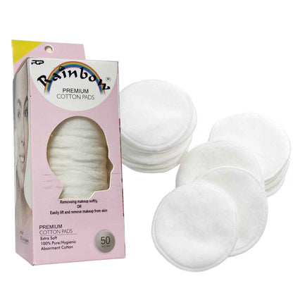 Rainbow Premium Cotton Pads 50Pcs Pack