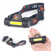 Rechargeable LED Ip65 Waterproof Headlight With Adjustable Headband Flashlight