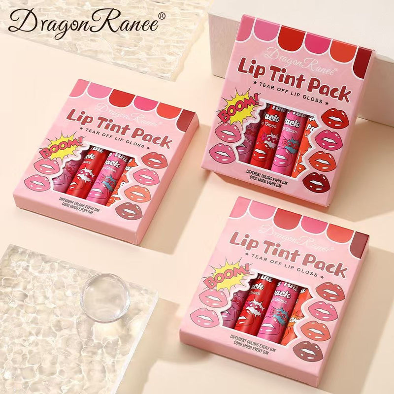 Dragon Ranee Tear Off Peel Off Lip Gloss 6Pcs Set