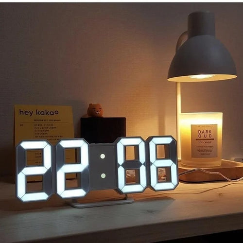 3D LED Digital Alarm Clock Multipurpose Wall Clock Hanging Watch Table Calendar Thermometer Electronic Clock