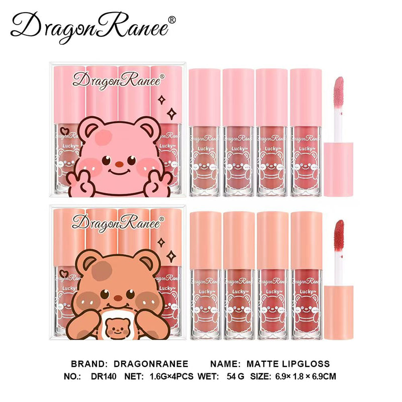 Dragon Ranee Lucky Matte Lip Gloss 4Pcs Set