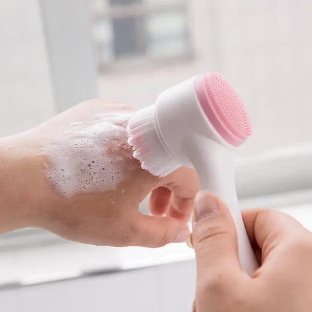 Silicone Double Sided Face Washing Facial Brush Face Massage Facial Cleanser Brush