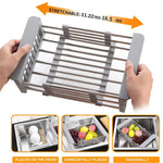 Multifunctional Adjustable Stainless Steel Sink Drainer Basket Drain Rack