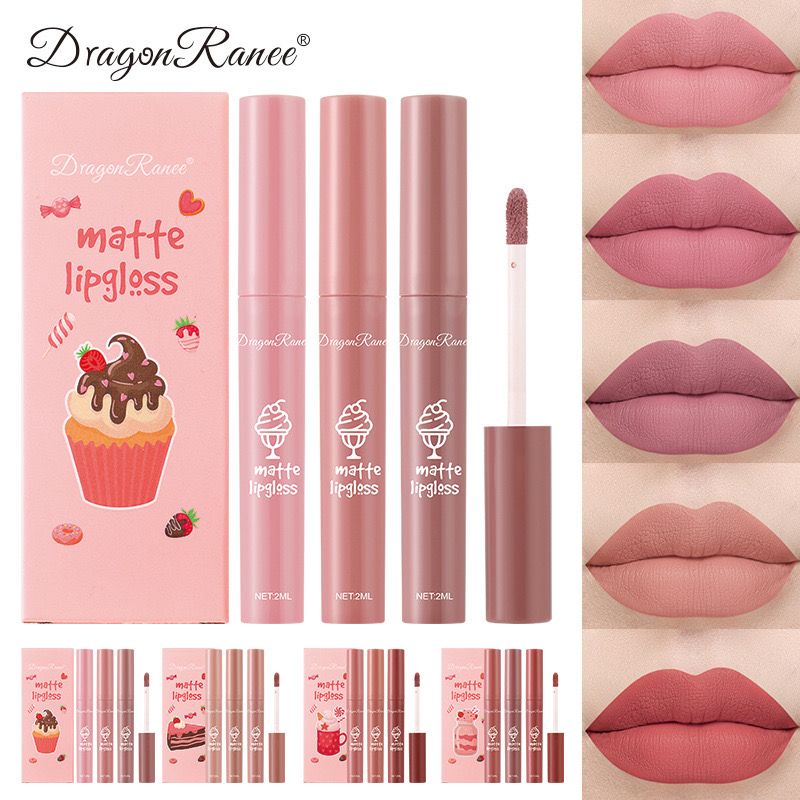 Dragon Ranee Nude Matte Lipgloss 3Pcs Set