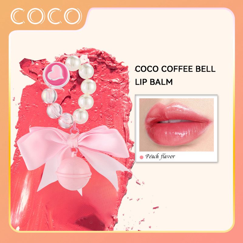 CAFE COCO Portable Bell Lip Balm Moisturizing Hydrating Long-Lasting Lip Balm Mirror Sce Replenishment Water-Rich Lip Blamurfa