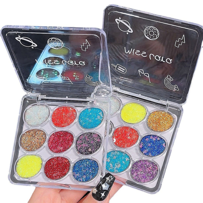 Miss Lara 9 Color Cream Glitter Eyeshadow Palette