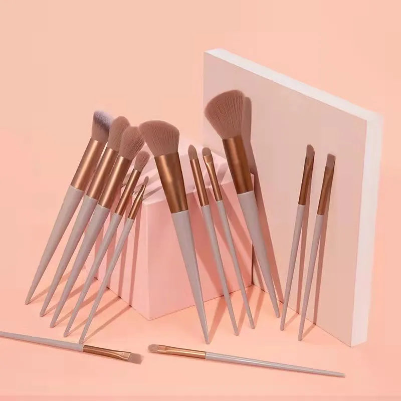 13 Pcs Makeup Brushes Set With Pouch Blending Beauty Soft Make Up Tool