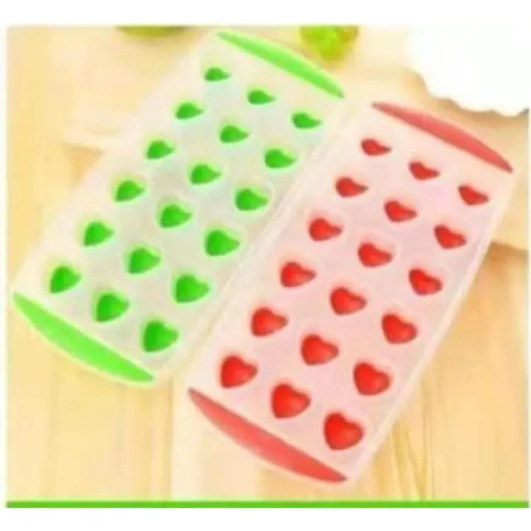 Silicone Heart Shape Ice Tray Soft 18 Grids Ice Mold Tray