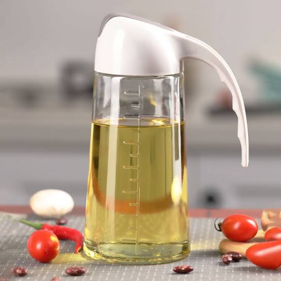 Glass Oil Pot Automatic Opening And Closing Oil Pot Kitchen Oil Bottle Proof Condiment Sub Bottling Vinegar Bottle with Spout