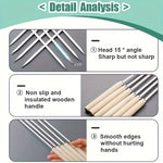 Stainless Steel BBQ Sticks With Wood Handle Pack of 6