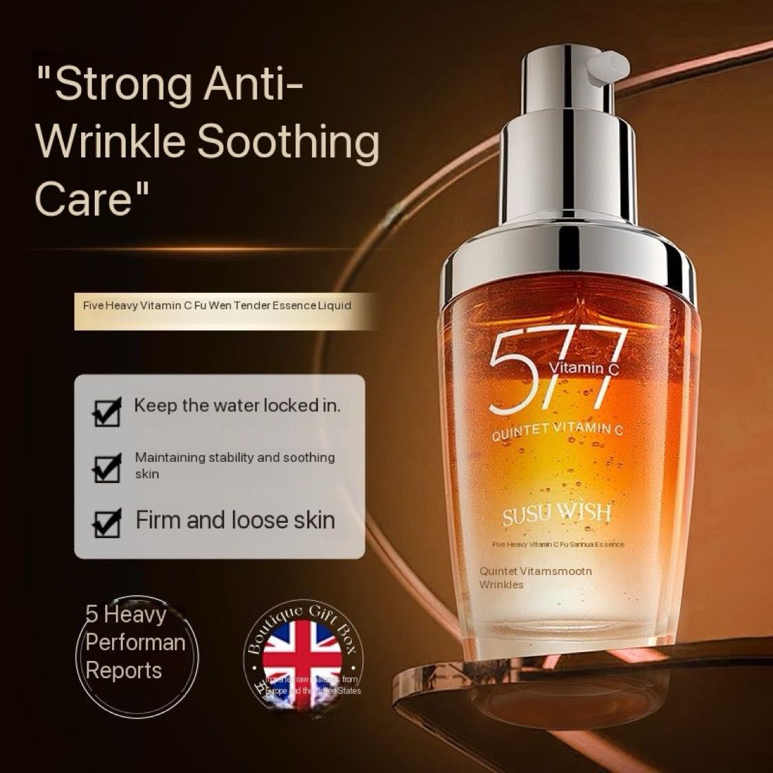 Susu Wish 577 Quintet Vitamin C Smooth Wrinkles Tender Essence