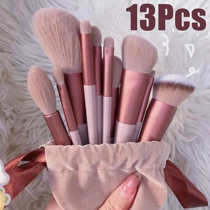 13 Pcs Makeup Brushes Set With Pouch Blending Beauty Soft Make Up Tool